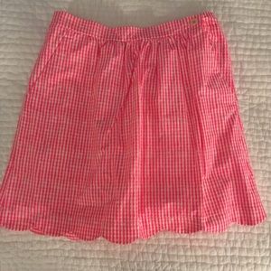 Lilly Pulitzer pink gingham skirt with pockets